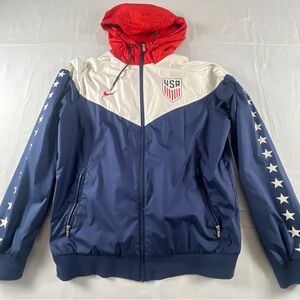 Nike USA Soccer Jacket Adult Large Red White Blue Stars Windbreaker AJ6519-410